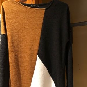 SHEIN color block shirt dress